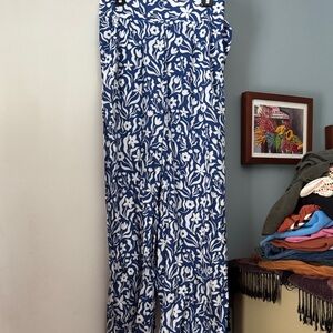Hatley Navy and White Patterned Wide Leg Pants